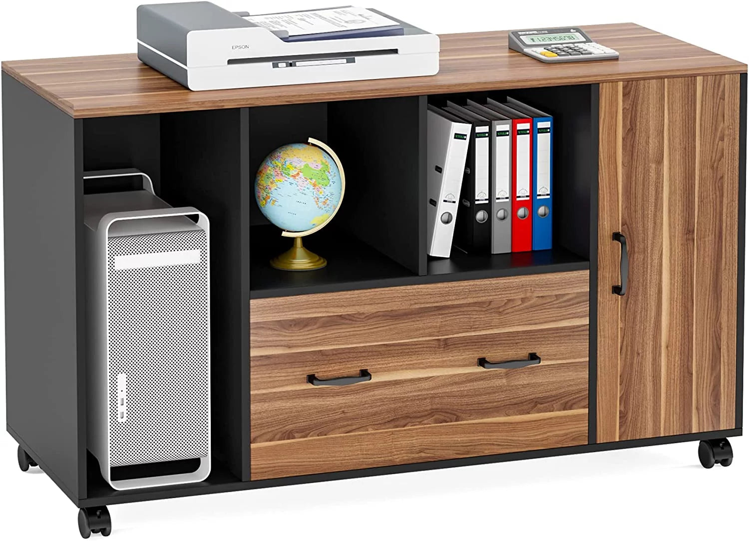 Tribesigns Executive L Shaped Desk with Drawer and File Cabinet, 70 inch Office Desk Set Q7691