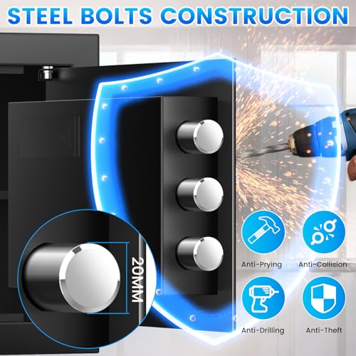2.5 Cu ft Steel Security Safe with Programmable Keypad Lock O772