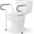 Medline Toilet Safety Rail, For Seniors with Easy Installation, Height Adjustable Toilet Safety Frame, Bathroom Assist Rail with Armrests, Bathroom Safety, 300 LB. Weight Capacity