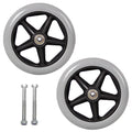 2 Pcs Front Castor Wheel, 7 Inch 8 Inch Wheelchair Wheels, Wheel Replacement, Solid Rubber, With 5/16" (8 Mm) Bearing, Universal For Wheelchair Accessories Parts, For Rollators, Walkers