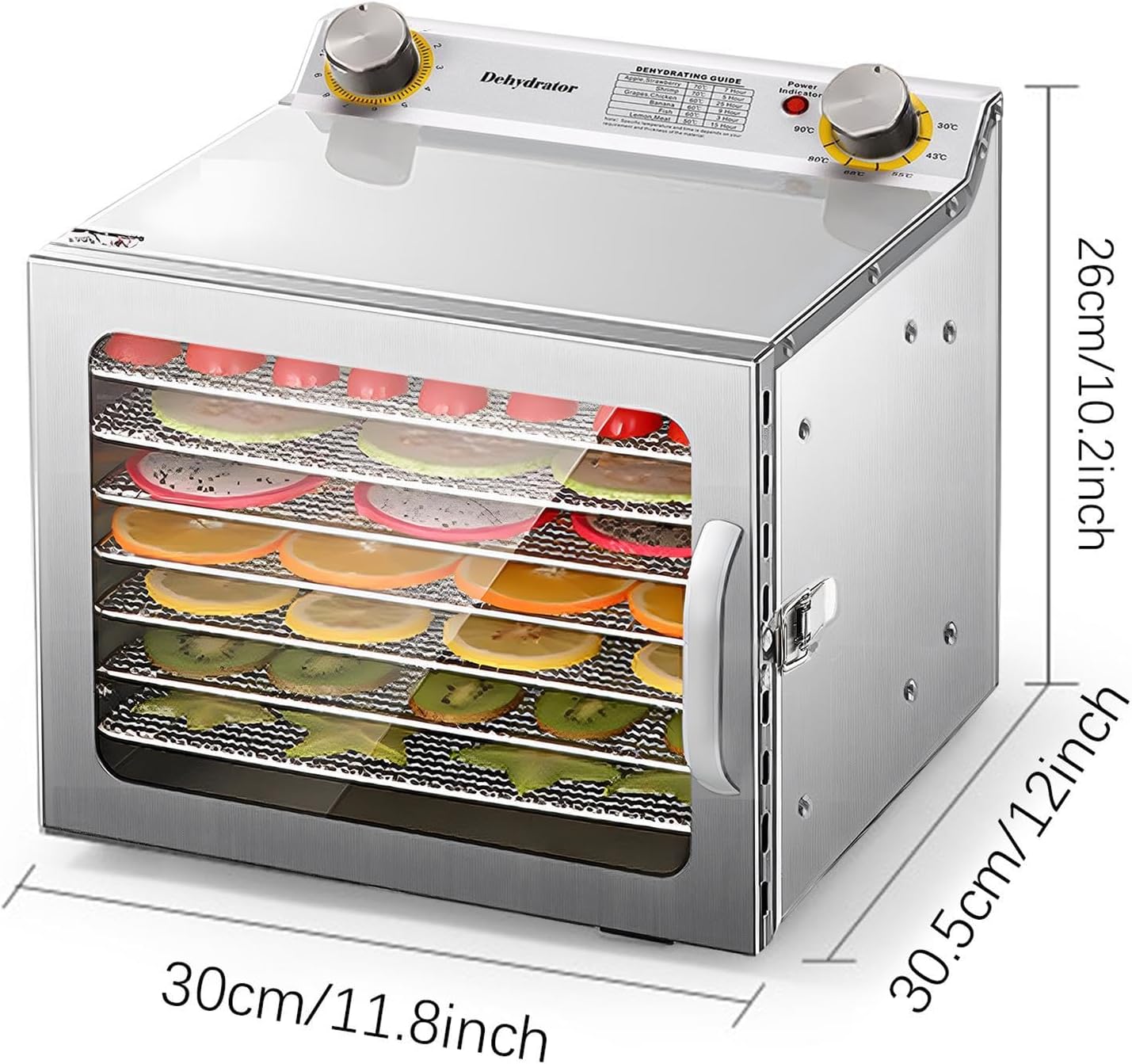 Food Dehydrator Machine, 8 Stainless Steel Trays, Digital Timer, 1000W U701