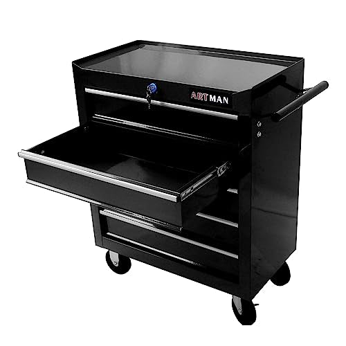 5-Drawer Rolling Tool Cart with Wheels, Black V51953