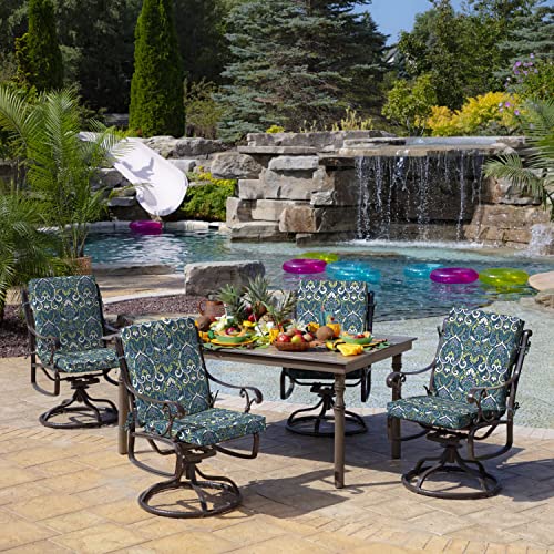 ARDEN Outdoor Dining Chair Cushion 20 x 20 in Weather-Proof Fade Resistant Sapphire Blue J523
