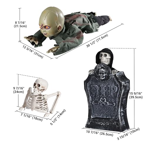 AW Halloween Prop Zombie Groundbreaker with Sound & LED Eyes Z407