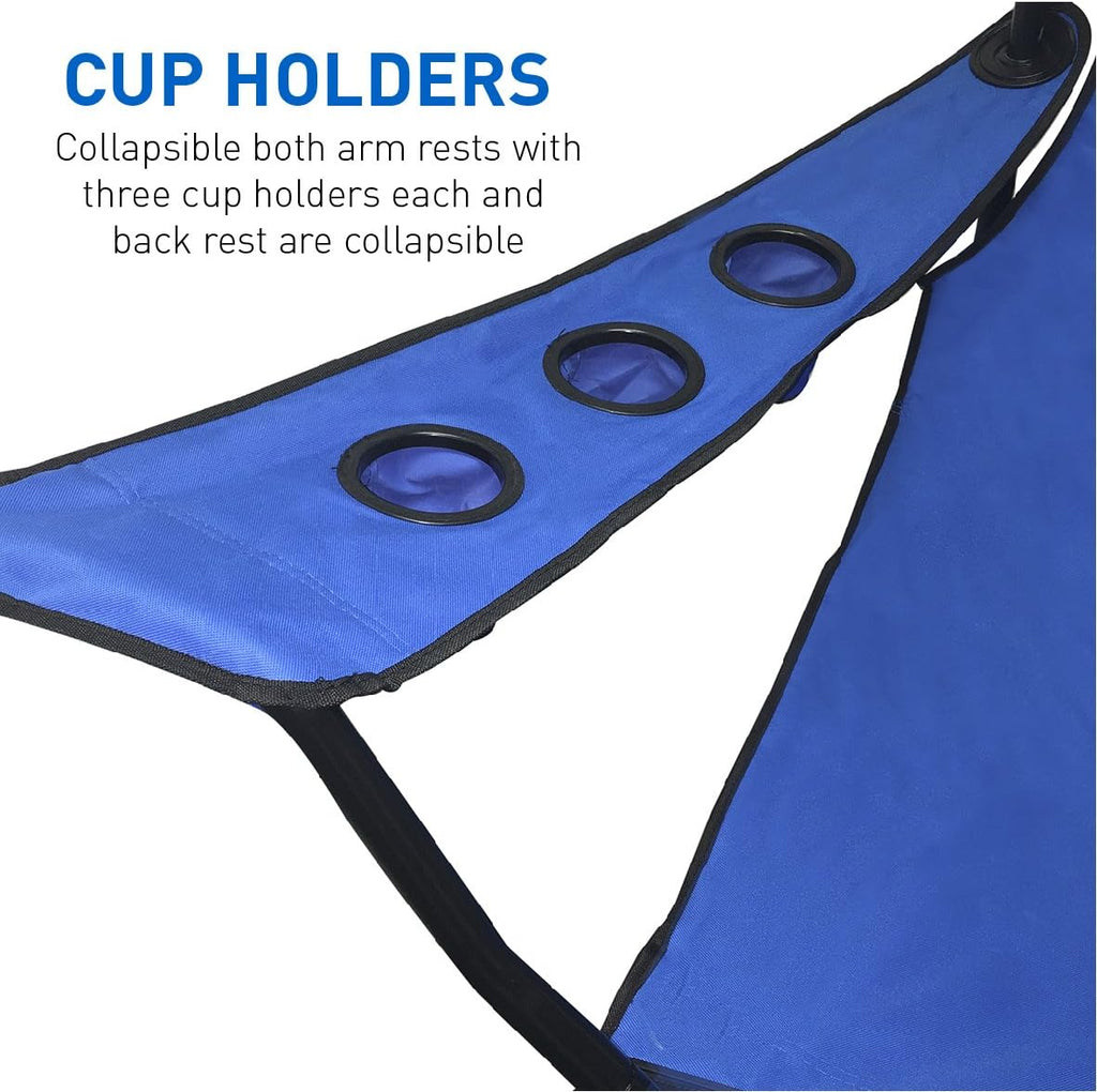 Giant Oversized Folding Camping Beach Chair with 6 Cup Holders W12109