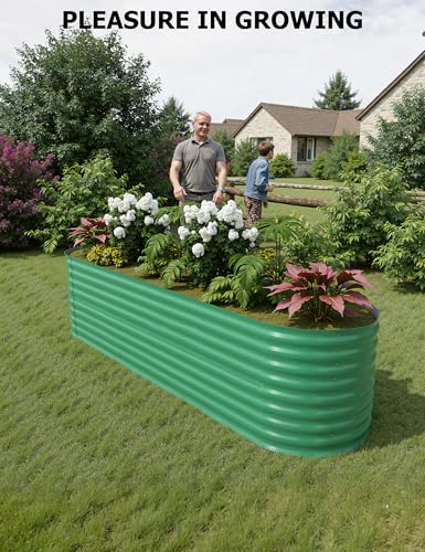 4x2x2Ft Oval Galvanized Steel Raised Garden Bed - Outdoor Metal Planter Box for Vegetables, Flowers, Herbs L43315