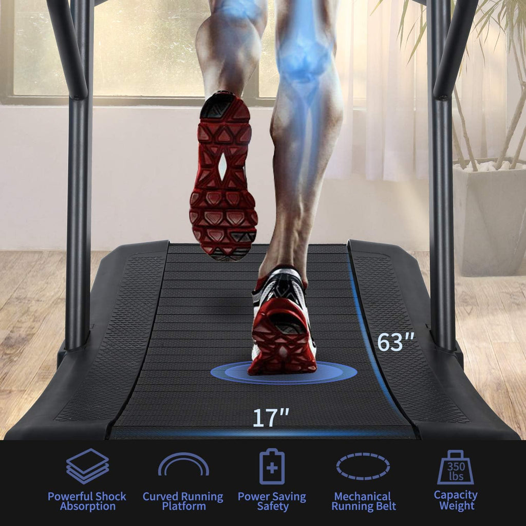 RUNOW Curved Treadmill Non-electric Motorized for Home and Commercial Use X19454