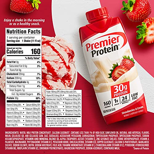Premier Protein Strawberries & Cream High Protein Shake, 15 x 11 Fl Oz T46889
