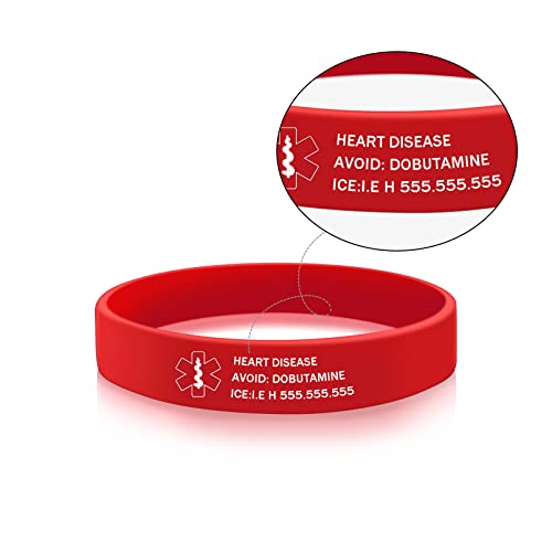Personalized Silicone Emergency ID Bracelet for Men Women Kids U5661