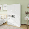 70.87" 3-Door Armoire Wardrobe Closet Cabinet, Wood 3 Drawers White Closet Cabinet for Large Capacity, Tall Cabinet Closet with Hanging Rod and 3 Storage for 47.24" W x 20.47"D x 70.87"H