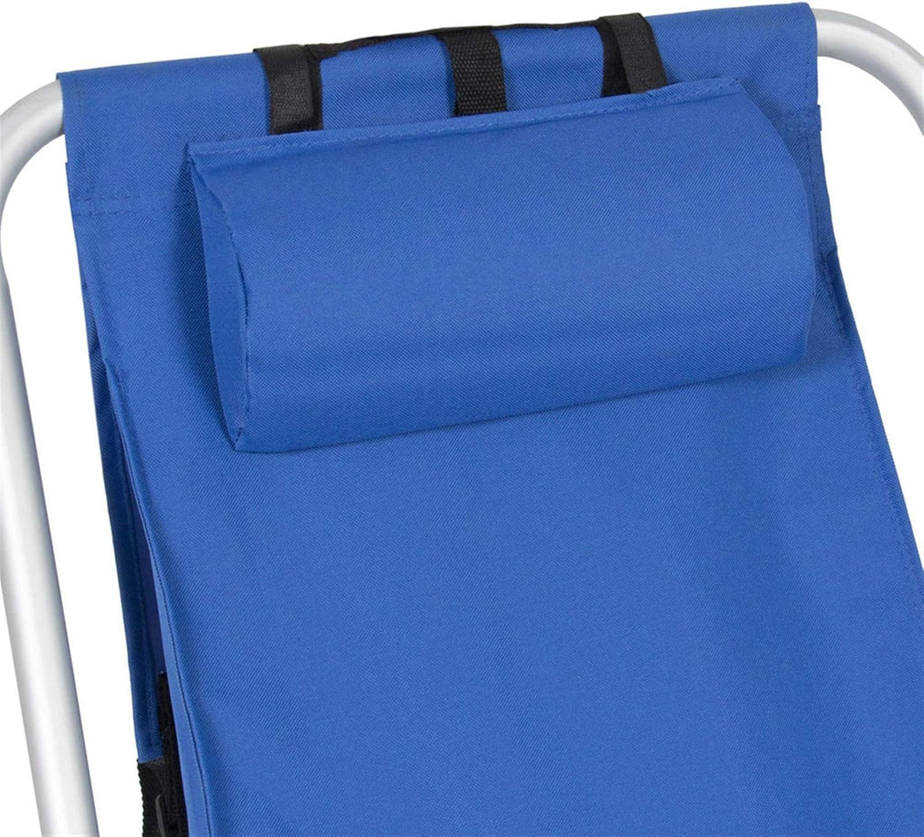 Folding Beach Chair for Adults with Cup Holder and Storage Pouch J57311