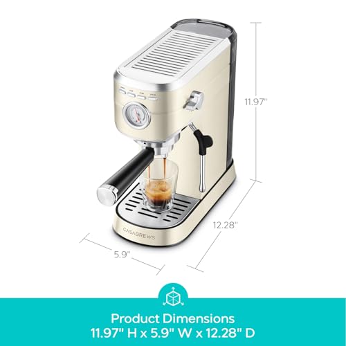 CASABREWS CM5418 Espresso Machine 20 Bar, Compact Espresso Maker with Milk Frother, Stainless Steel, Silver K680