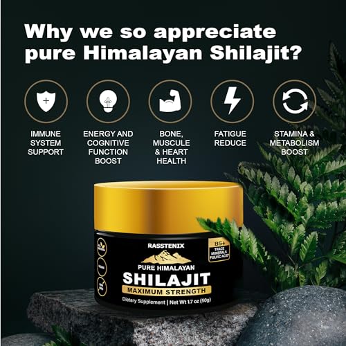 Shilajit Pure Himalayan Organic Resin - 500mg with Fulvic Acid & Trace Minerals C98133