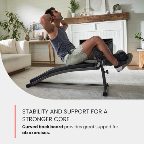 Finer Form Sit Up Bench with Reverse Crunch Handle for Home Gym Z323