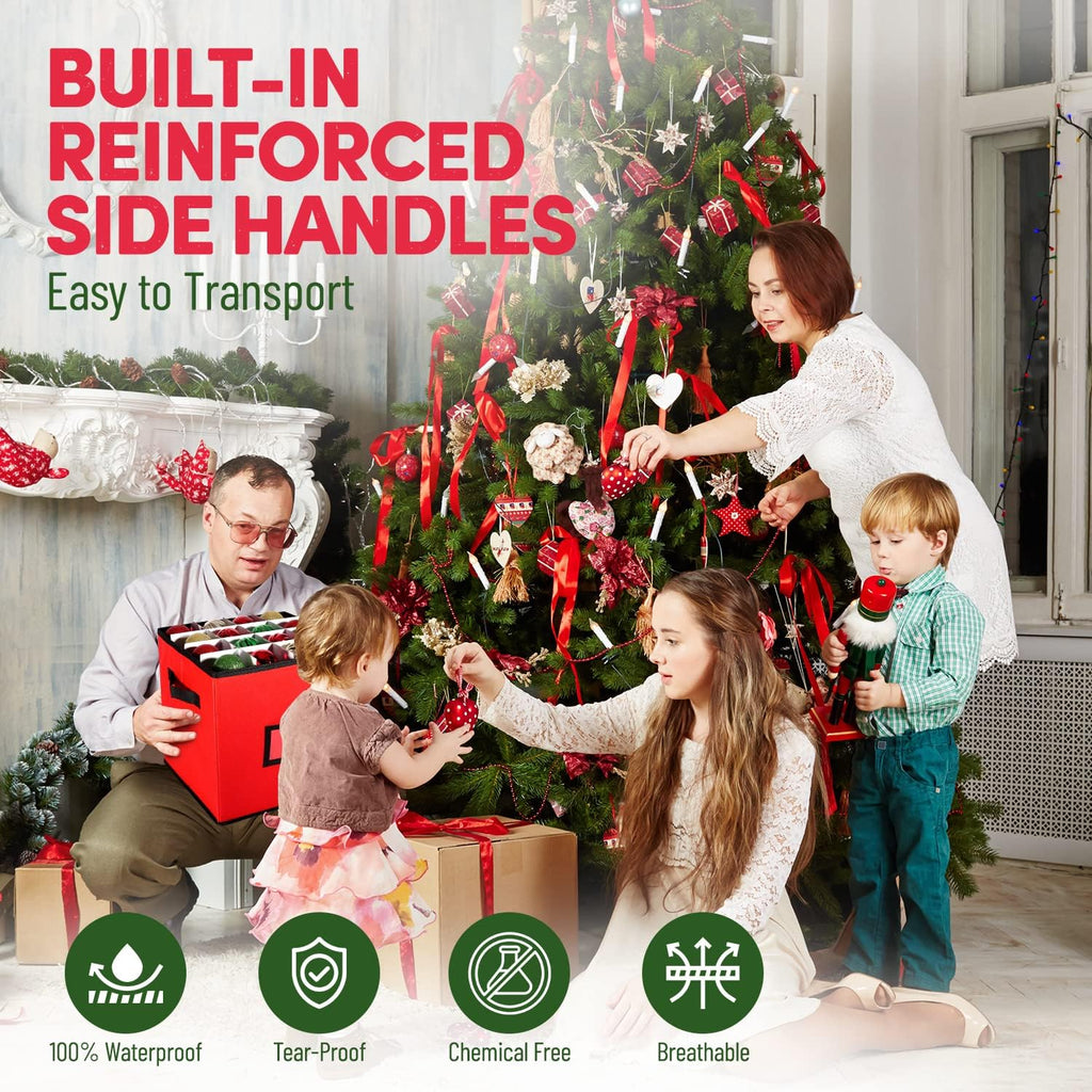 Christmas Ornament Storage Box 12x12 Inch 4-Layer Container J60619