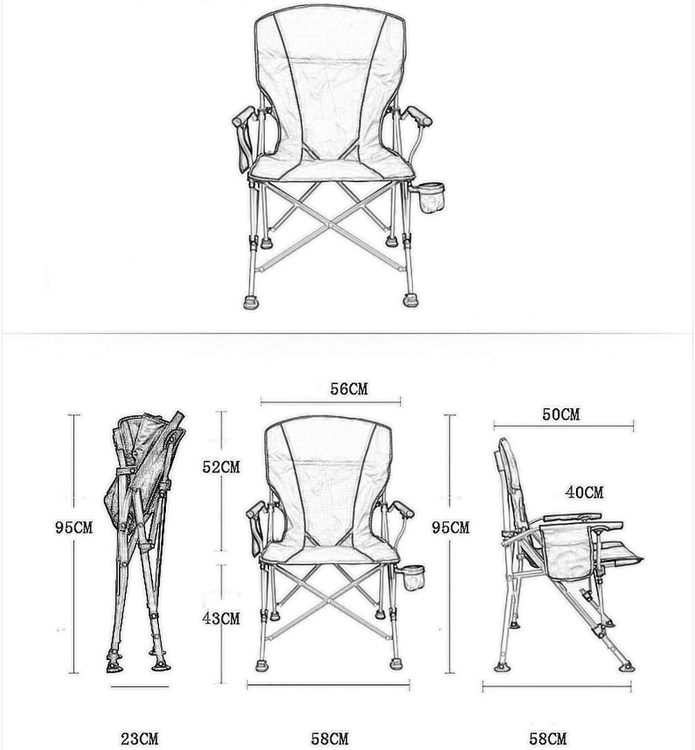 ASDFGH Heavy Duty Oversized Mesh Camping Folding Chair with Cup Holder, Blue J25900