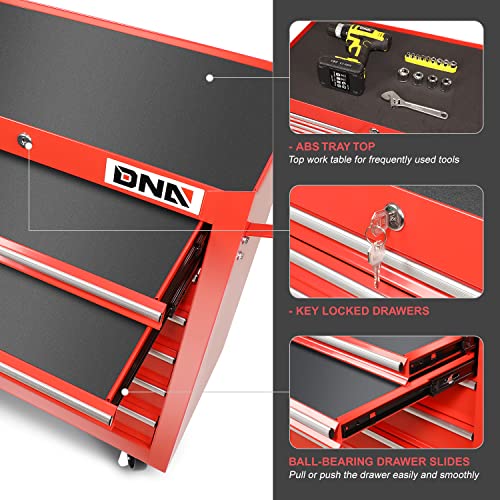 DNA MOTORING 7-Drawer Rolling Tool Cabinet Chest with Keyed Locking System, Green M137