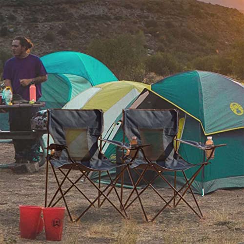 ONENESS Camping Chair, Portable Folding Fishing Chair with Cup Holder, Navy F53566