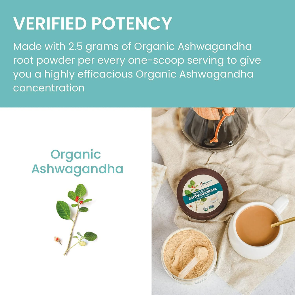 Himalaya USDA Organic Ashwagandha Root Powder Supplement, 4 Oz P8030