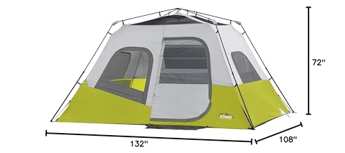 CORE Instant Cabin Tents 6 Person Family Pop Up Camping Tent R26561
