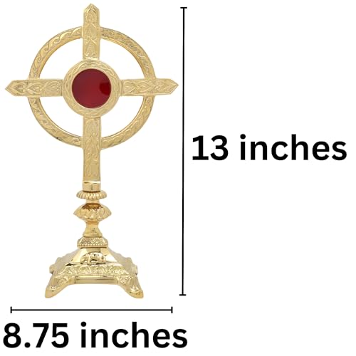 Needzo Brass Embossed Celtic Cross Reliquary, 13 x 8.75 Inches W5172