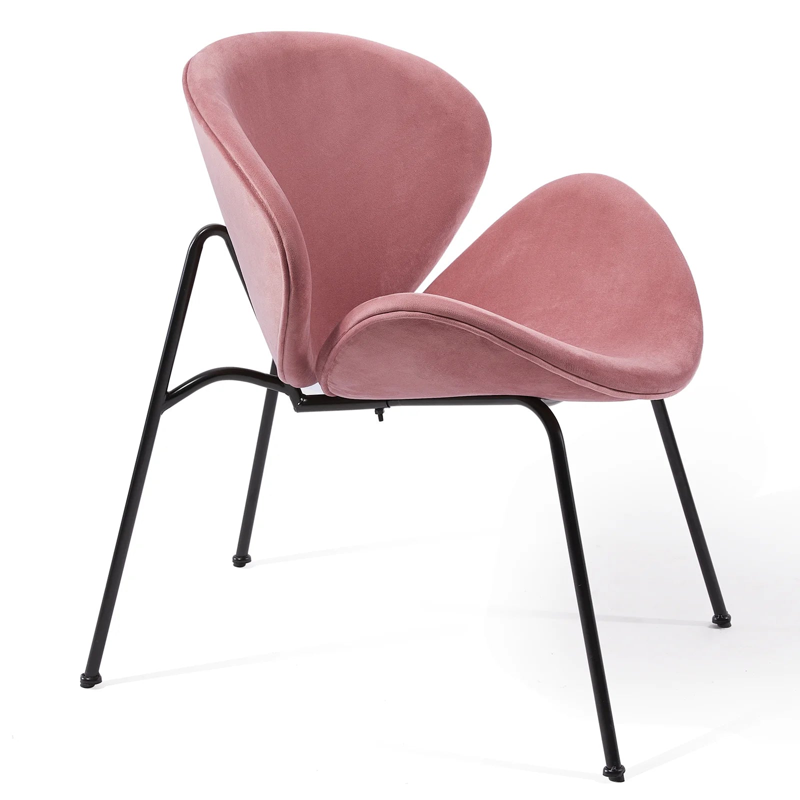 FAGAGA Velvet Accent Chair Set of 2 with End Table, Pink C6062