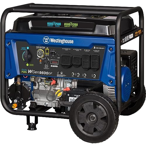 Westinghouse 12500 Watt Dual Fuel Portable Generator, Remote Electric Start A53997