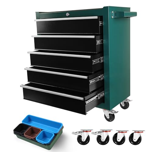 5-Drawer Rolling Tool Chest with Brake Casters, Black E95317