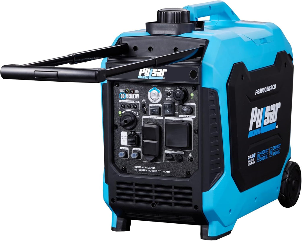 Pulsar PG5000BiSRCO Dual Fuel 30A RV Ready Portable Inverter Generator with Remote Start N60814