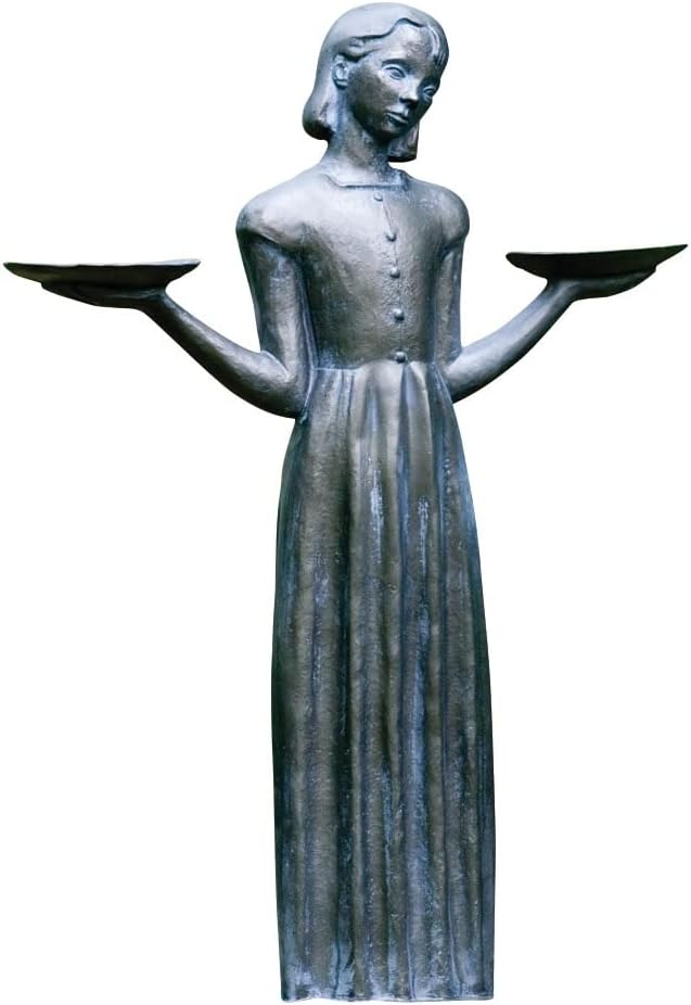 Bird Girl Garden Statue - Outdoor Art Yard Decor, Child Sculpture Lawn Ornaments - 24"H, No Pedestal