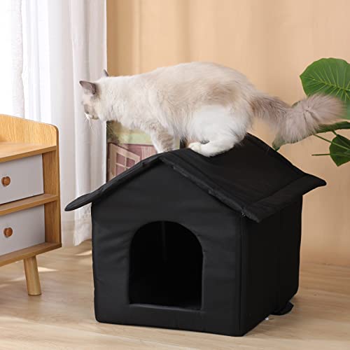 Outdoor Cat House Waterproof Shelter for Cats and Dogs, Brown W706