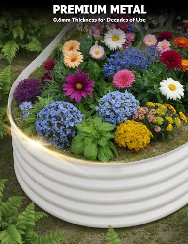 4x2x2Ft Oval Galvanized Steel Raised Garden Bed - Outdoor Metal Planter Box for Vegetables, Flowers, Herbs L43315