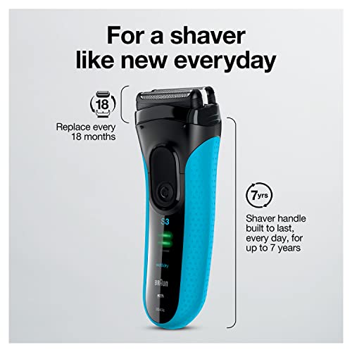 Braun Electric Series 3 Razor with Precision Trimmer, Wet & Dry, Blue/Black V4715