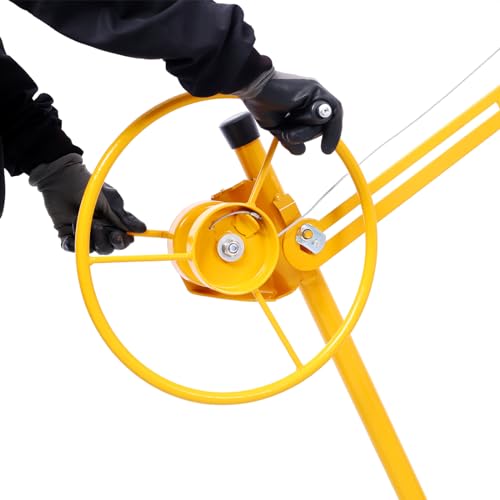 Model 2024 Drywall Lift Panel Hoist, 360° Adjustable, 150LBS Heavy Duty, Black+Yellow C8628