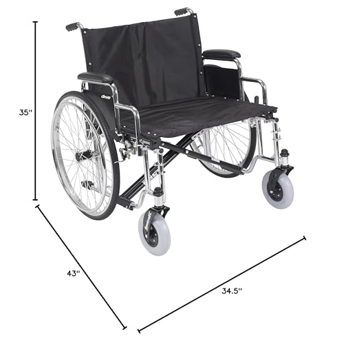 Drive Medical Sentra EC Heavy Duty Extra Wide Wheelchair, Black, 30 X650736
