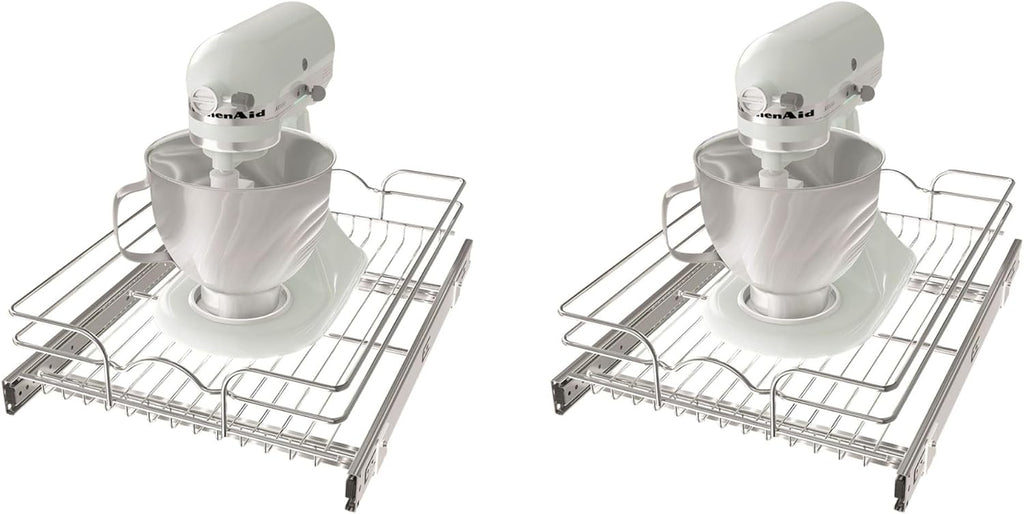 Rev-A-Shelf Kitchen Cabinet Wire Pull Out Shelf and Drawer Organizer Pantry Storage with Mounting Hardware, 15 x 22 In, 5WB1-1522CR-1 (2 Pack)
