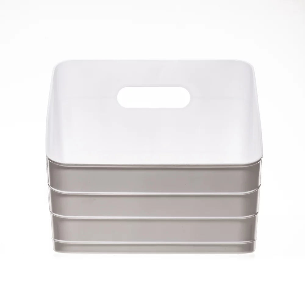 Mainstays Flexible Plastic Closet Bin, White, 4 Pack Z464192