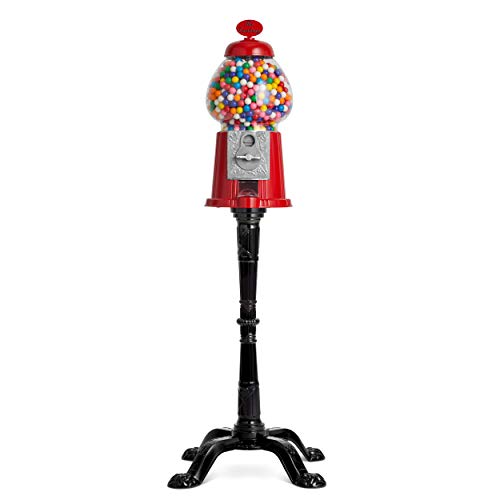 The Candery Gumball Machine 15 Inch Candy Dispenser with Stand, Aluminum Frame, 2lbs Gumballs C77090