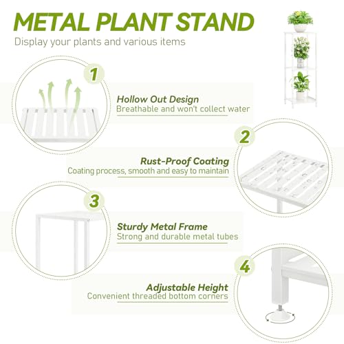 3 Tier Metal Plant Stand Indoor Outdoor, 32 Inch Black X285084