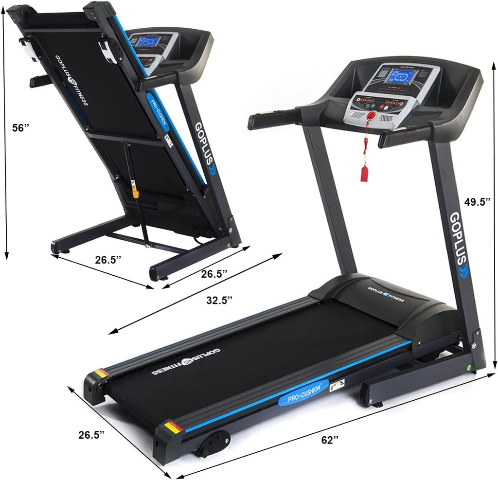 Goplus 2.25HP Electric Folding Treadmill with Incline for Home Gym F274