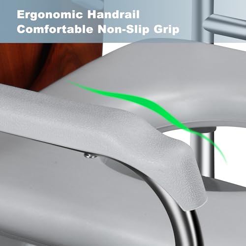 Raised Toilet Seat with Handles, Heavy Duty, Height Adjustable, White R8807