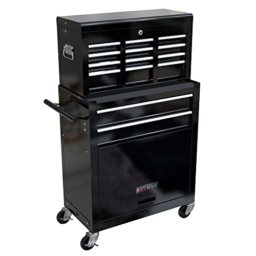 5-Drawer Rolling Tool Cart with Wheels, Black V51953