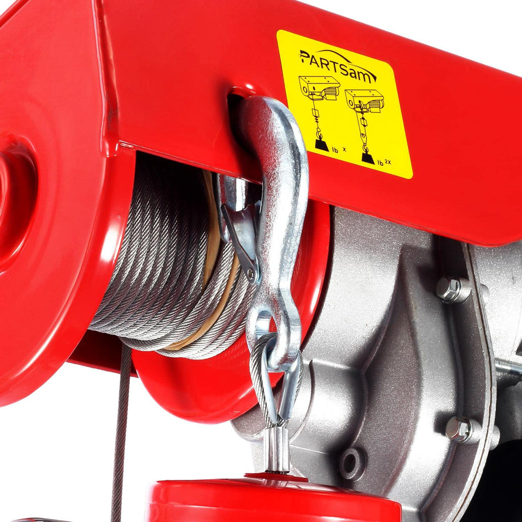 Partsam 440lbs Electric Cable Hoist with Wireless Remote Control, 120V, 38ft Lifting Height M266