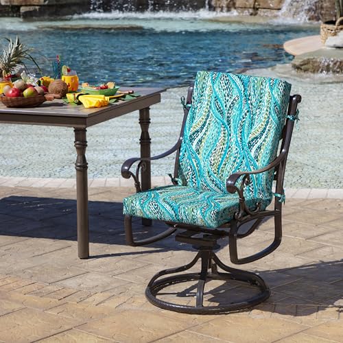 ARDEN Outdoor Dining Chair Cushion 20 x 20 in Weather-Proof Fade Resistant Sapphire Blue J523