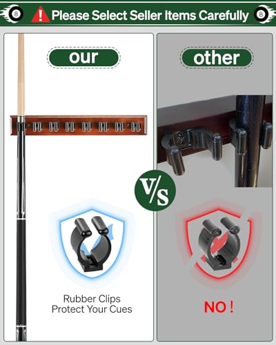 Wall Mount Pool Cue Rack Holder for 6 Sticks C931760