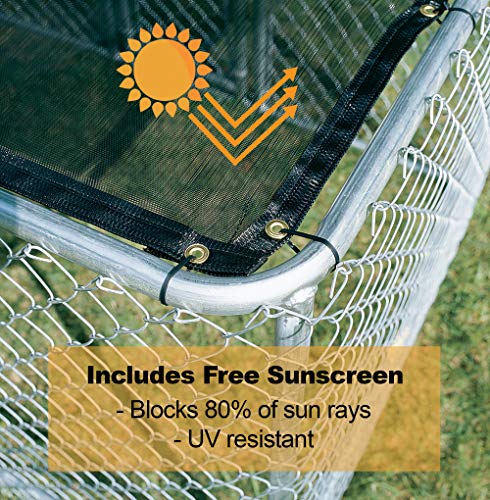 MidWest Homes for Pets Chain Link Portable Kennel with Sunscreen, 6x4x4 ft S13535