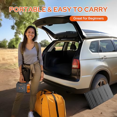 Portable Power Station 146Wh with 40W Foldable Solar Panel E542