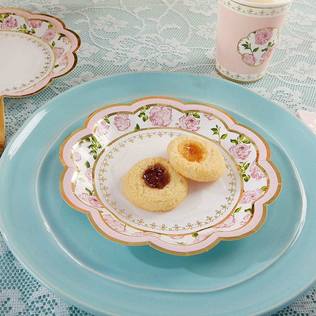 Kate Aspen 32 Pcs Floral Paper Plates, 7 Inch, Pink P4375