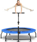 ANCHEER 40/50" Foldable Mini Trampoline Max Load 450/550lbs, Fitness Trampoline with Bungees, Adjustable Foam Handle, Indoor Exercise Trampoline for Adults Inoor/Garden Workout