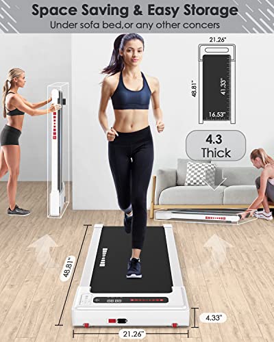 Walking Pad Under Desk Treadmill 2 in 1 with Remote Control, 265 lbs Capacity G28245